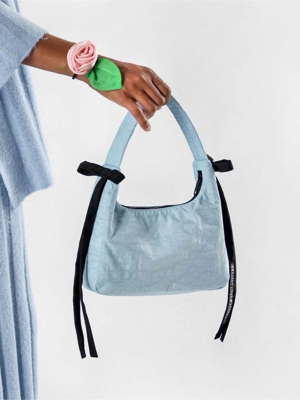 Baggy x Sandy Liang powder Blue Mini Bow Shoulder Bag NWT - Picture 2 of 5